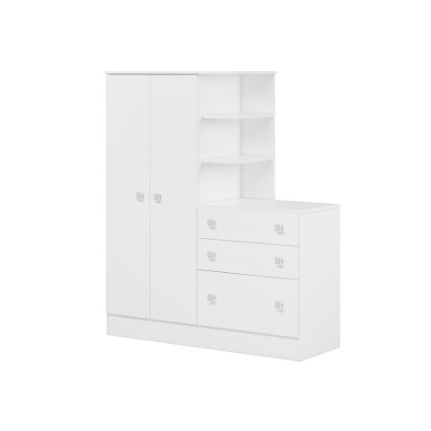 Ropero Abba Con Cómoda 2 Puertas 3 Cajones 4070 Qmovi Blanco Ropero Abba Con Cómoda 2 Puertas 3 Cajones 4070 Qmovi Blanco