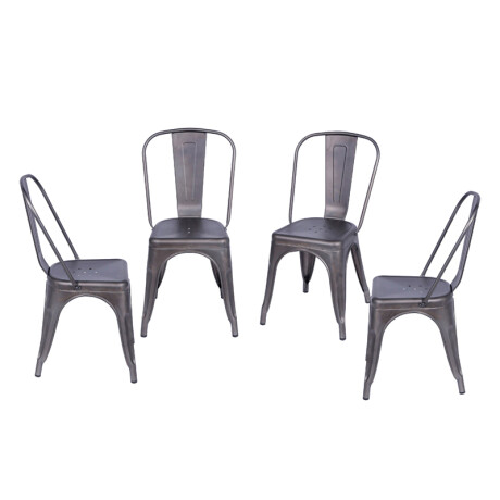Kit x4 Silla Tolix Metálica Bronce