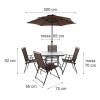 Juego De Jardin Menorca Chocolate Mesa +4 Sillas +sombrilla Juego De Jardin Menorca Chocolate Mesa +4 Sillas +sombrilla
