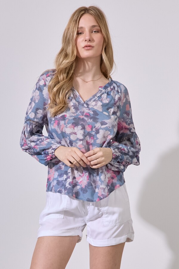 Blusa Flores AZUL/MULTI