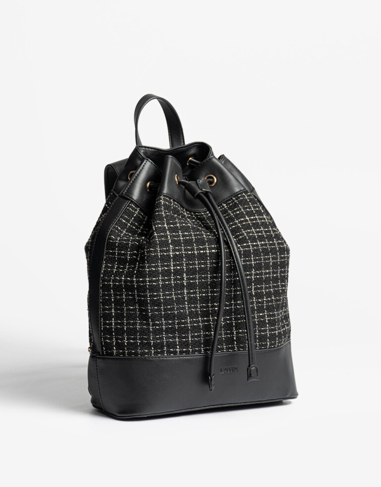 Mochilas Urbanas Mochila Efecto Tejido - Negro