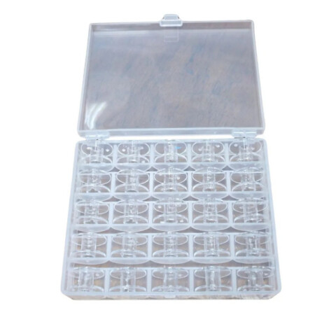 Bobina Plástica 25 Unidades + Caja Organizador Maquina Coser Bobina Plástica 25 Unidades + Caja Organizador Maquina Coser