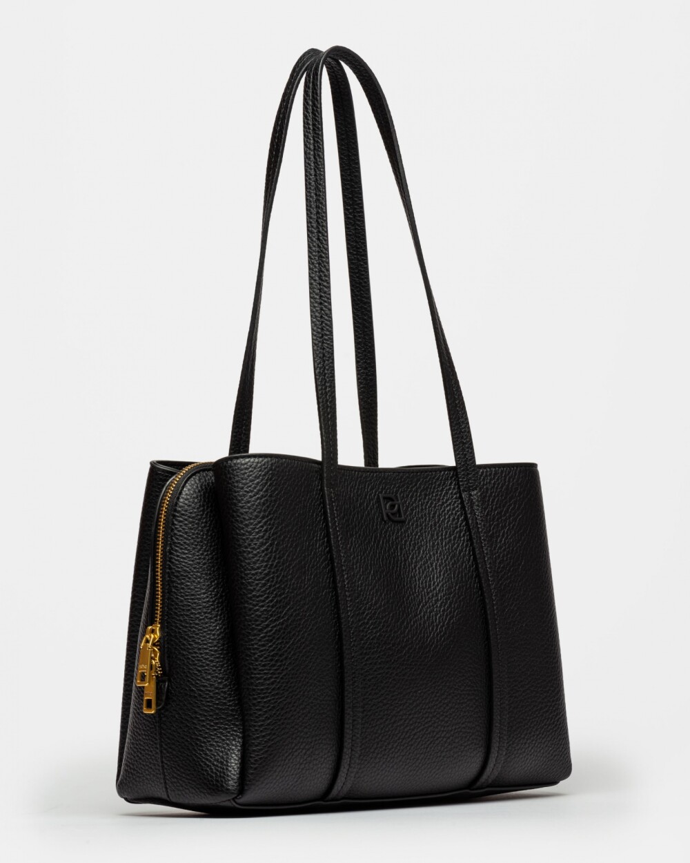 Cartera al Hombro Oslo en Efecto Cuero Graneado Negro