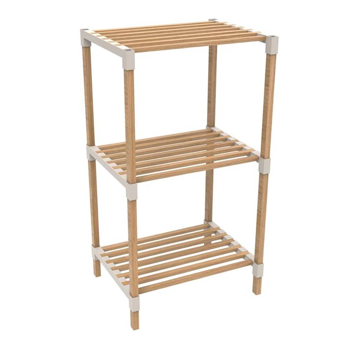 Estantería Organizadora Rack 3 Niveles 78x38x30Cm Madera PP - Natural 