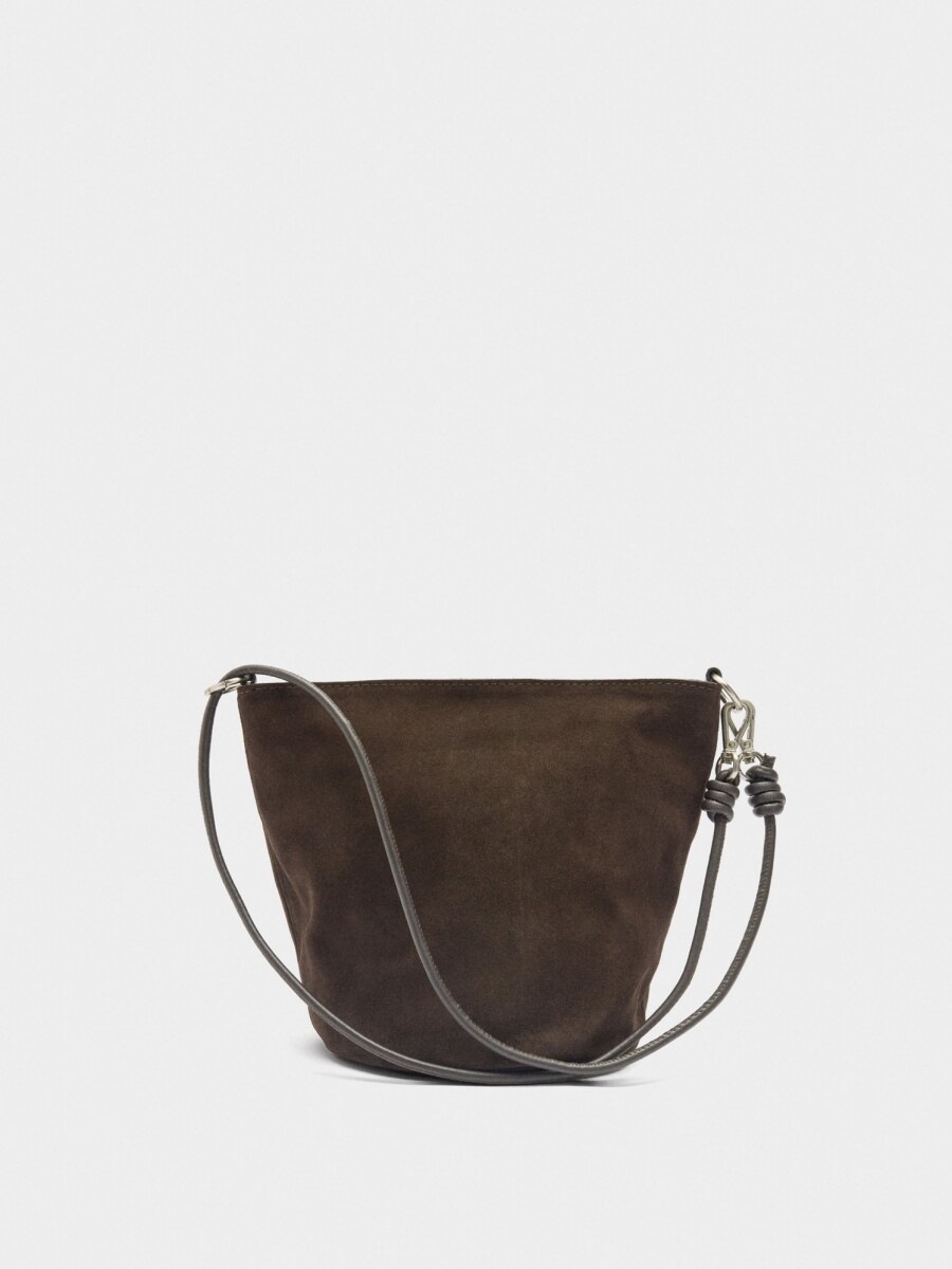 Bolso Bucket De Piel Con Bandolera marron
