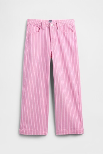 Jean Wide Tiro Alto Niña Pink Stripe