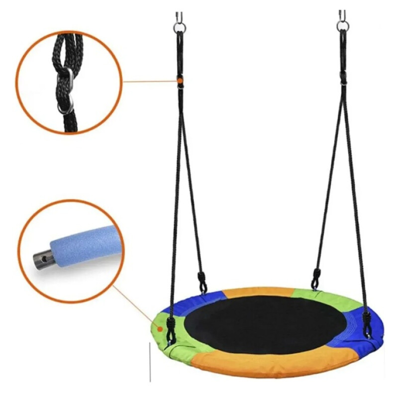 Hamaca De Jardín Base Circular Niños Columpio 1m Multicolor Multicolor