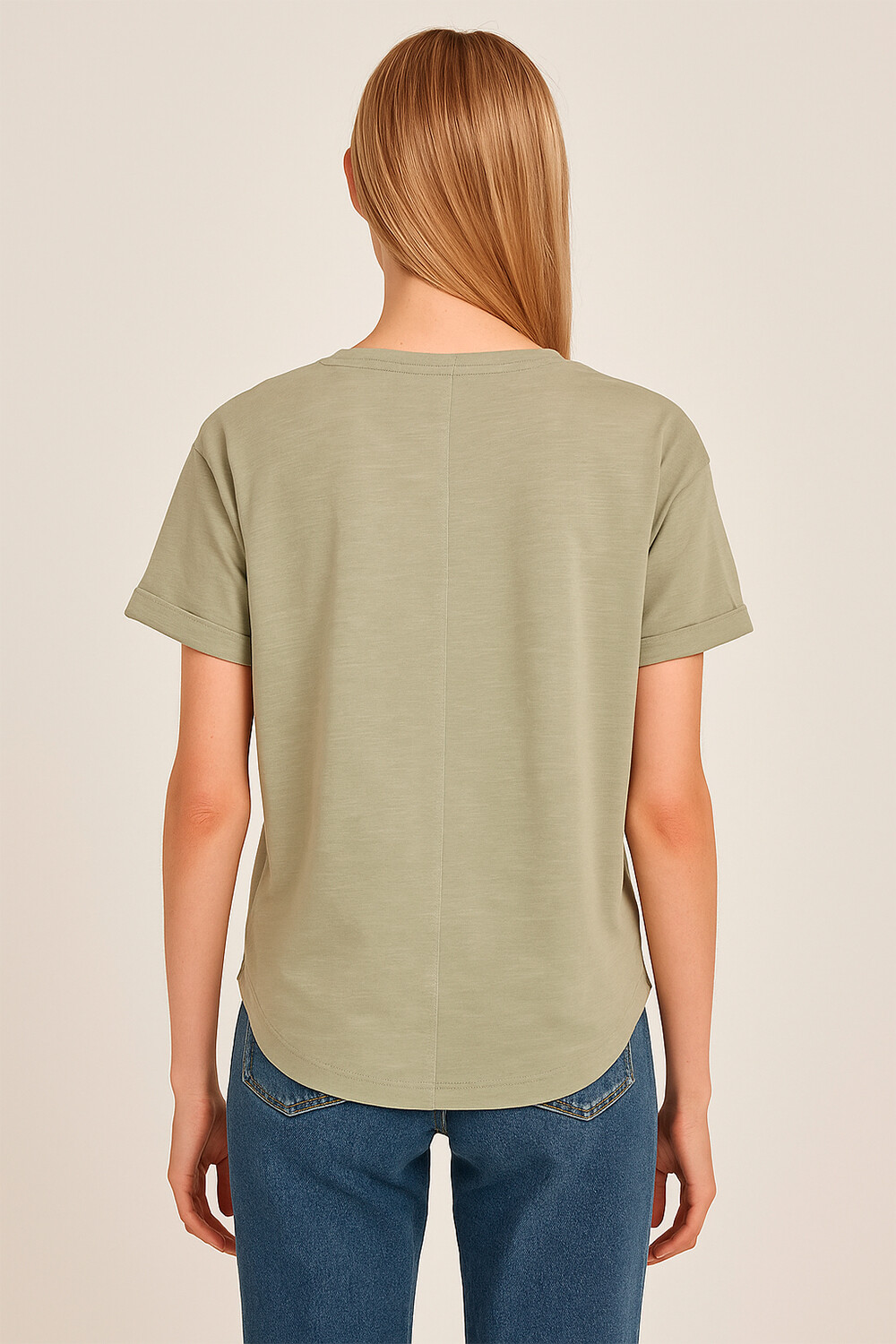 Remera Tazu Verde Grisaceo