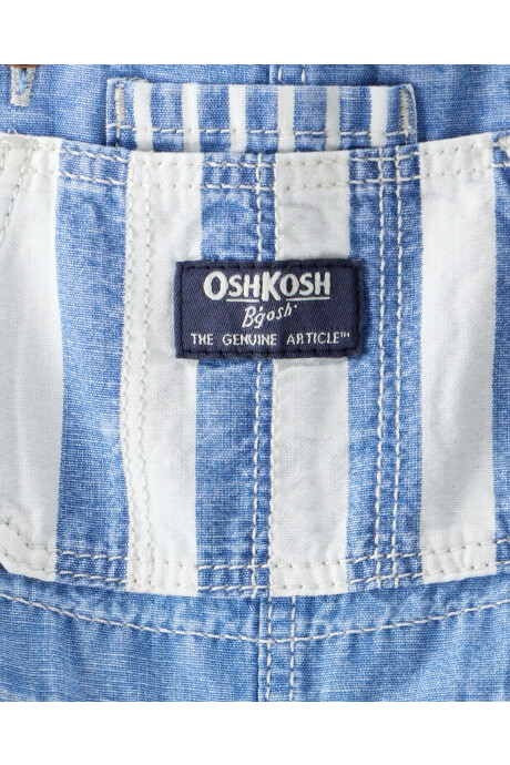 Enterito de chambray con detalles a rayas Sin color