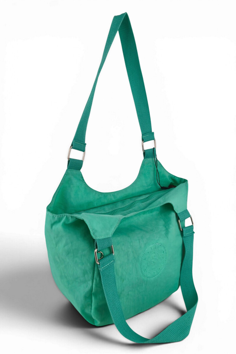 Bolso de Hombro en Tafeta Amasada Turquesa