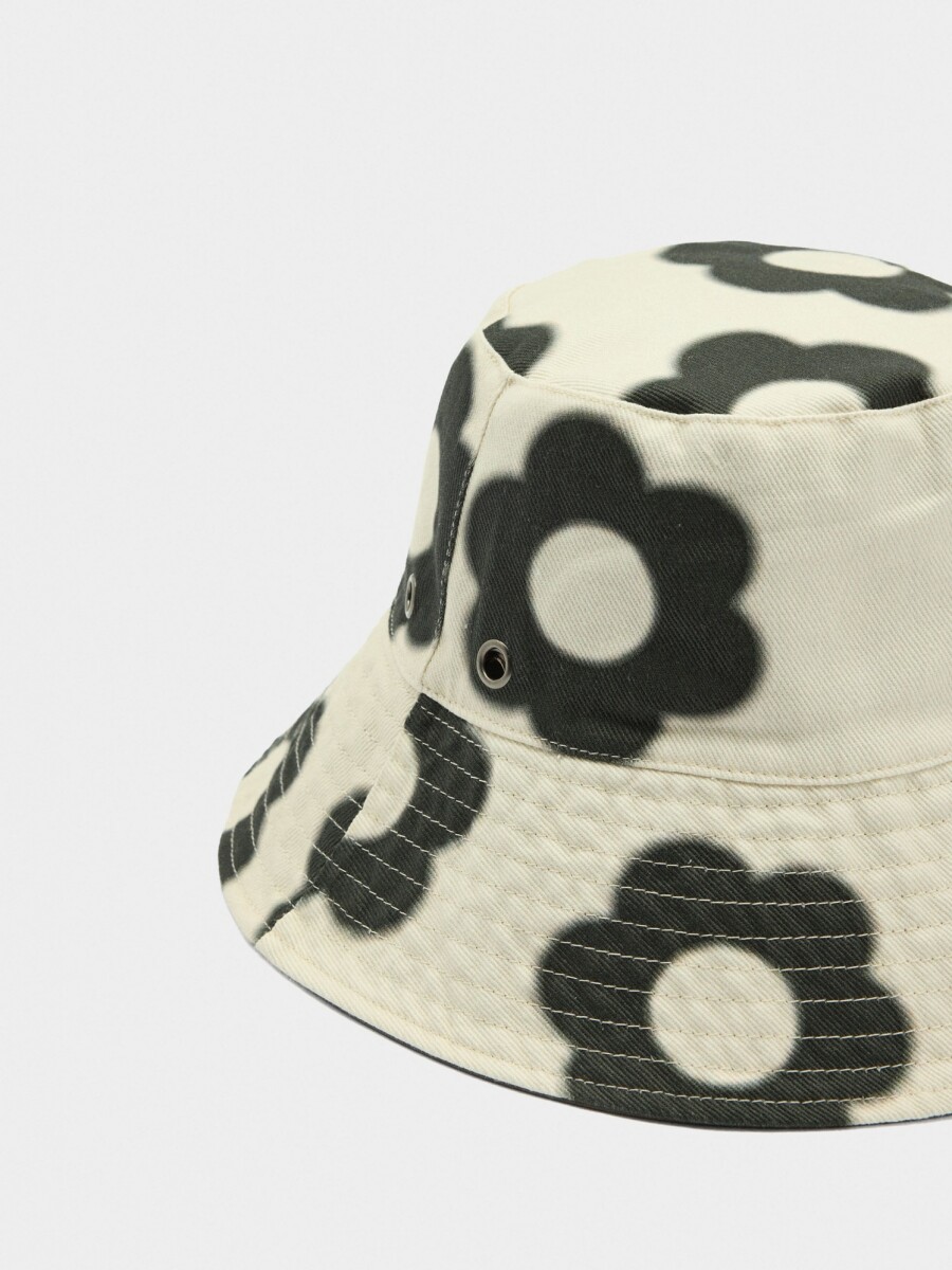 Sombrero Reversible De Nylon Estampado Floral multicolor