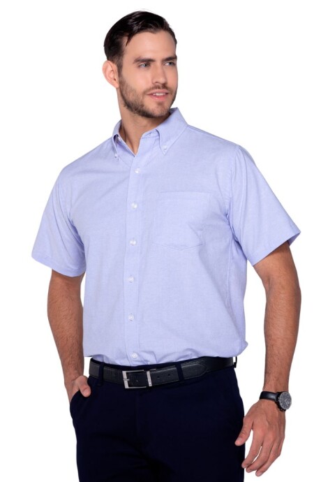 Camisa oxford manga corta Azul claro