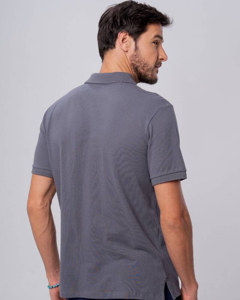 Remera polo basica Gris oscuro