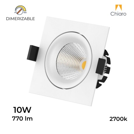 Embutido led 10w cuadrado móvil DIMERIZABLE 2700K BLANCO