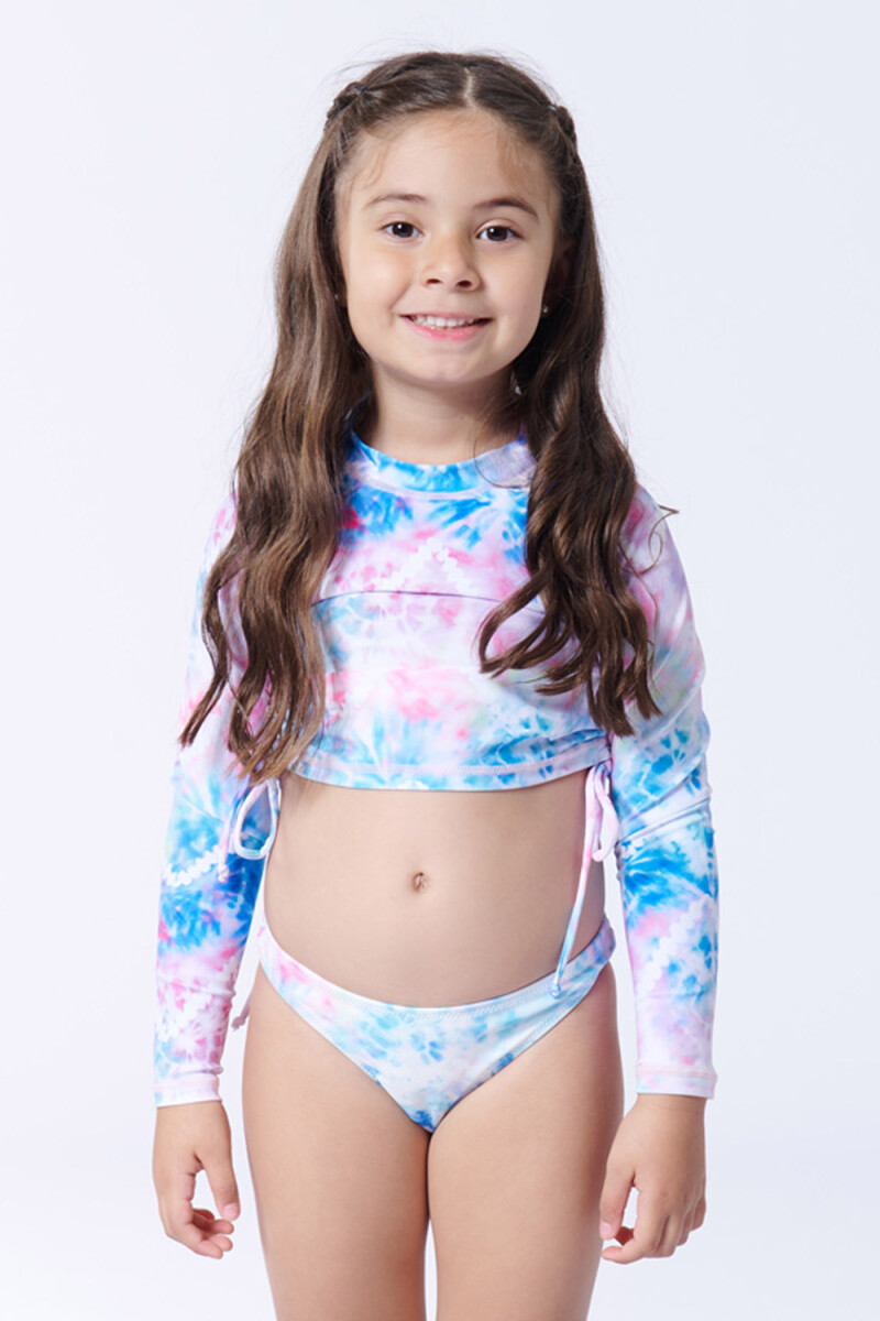 Remera manga larga uv estampa tie dye Tie Dye Celeste