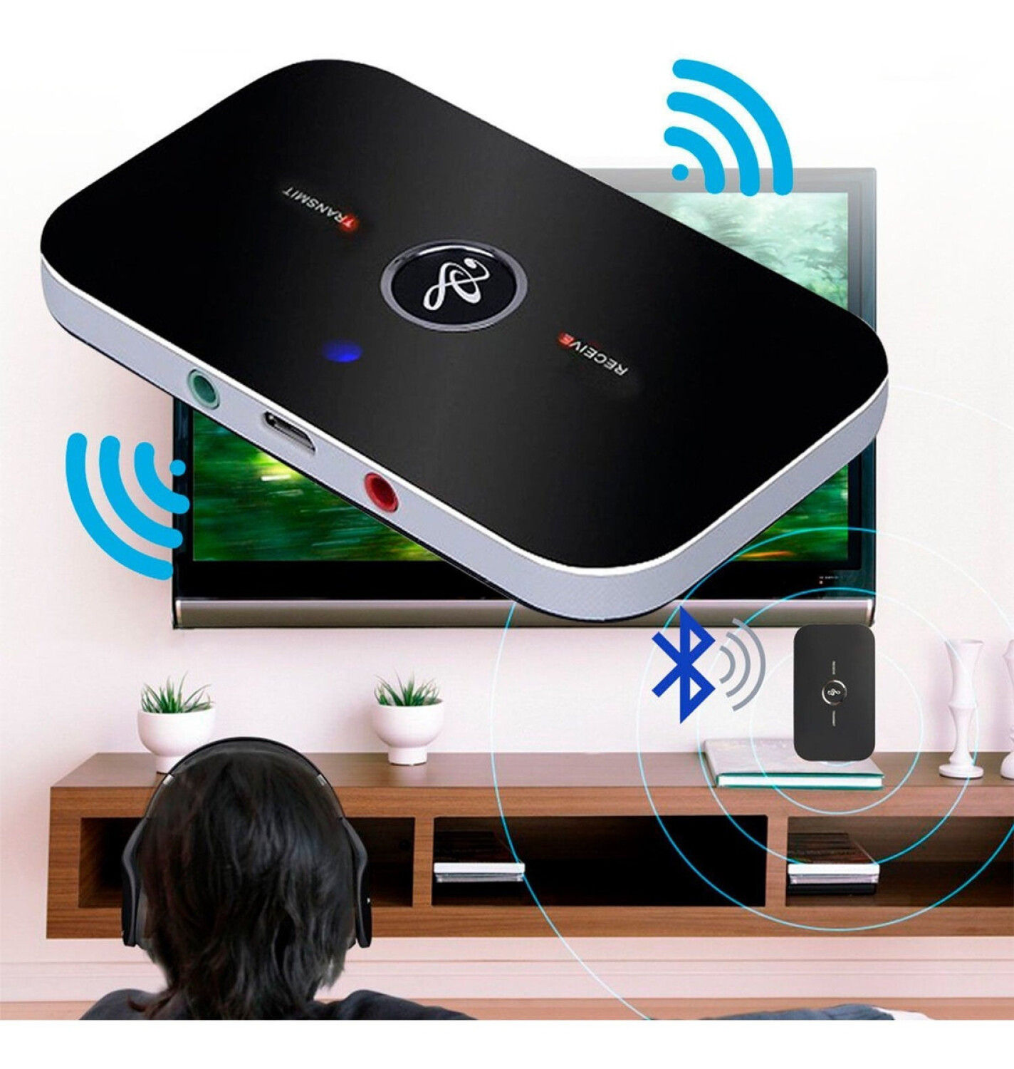Transmisor Receptor Bluetooth 5.0 Tv Pc Laptop Equipo Sonido GENERICO
