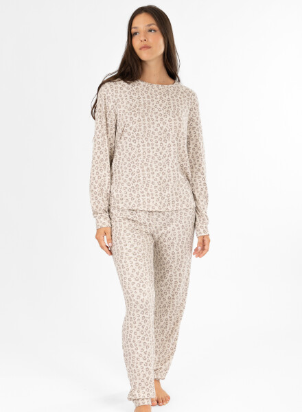 Pijama need leopard beige Crema