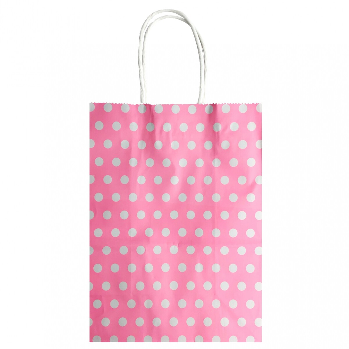 Bolsa con Asa N°2 21x15x8 - Rosado con Lunares 