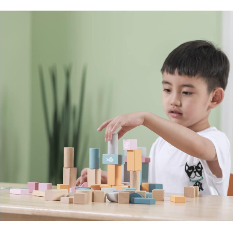 Balde Bloques de madera Pastel 60 piezas Polar B Balde Bloques de madera Pastel 60 piezas Polar B