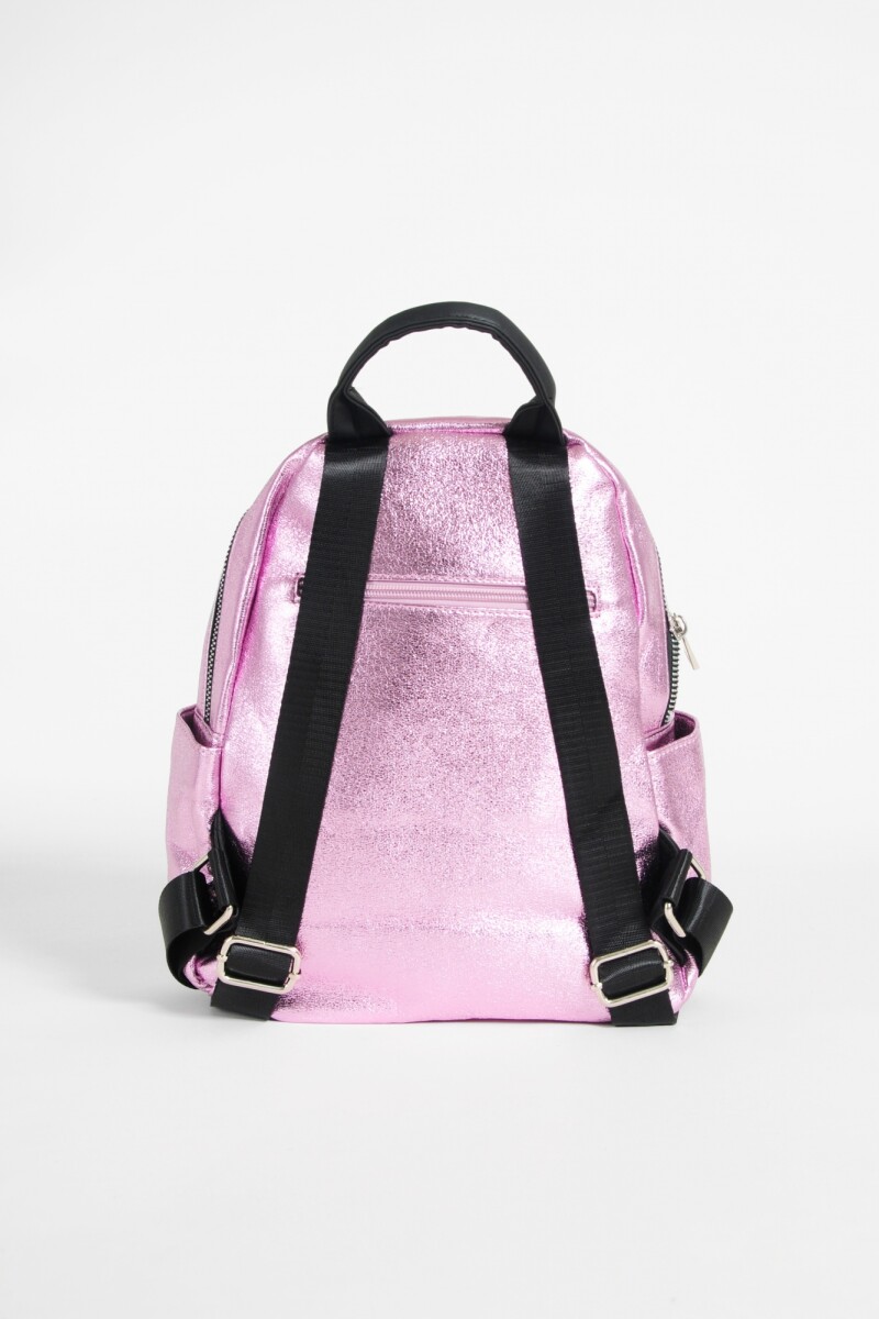 Mochila metalizada rosa