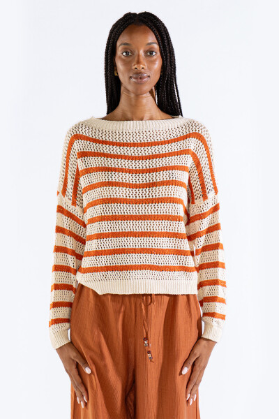 MILA STRIPED SWEATER Cream