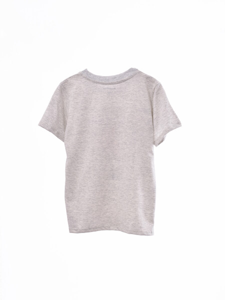 REMERA ESTAMPADA GRIS MELANGE M
