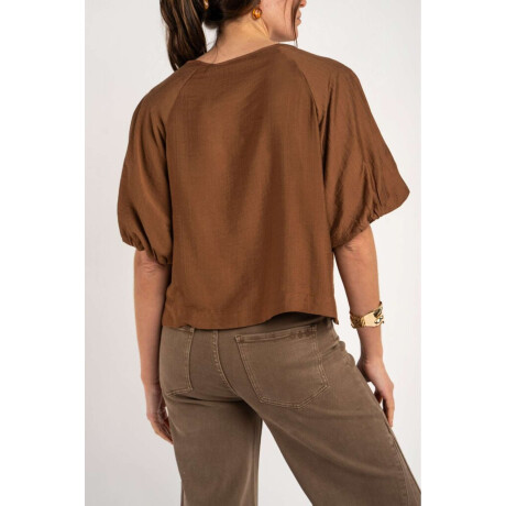 Blusa Mangas Balloon Moca