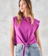Top Algodon Peinado Magenta