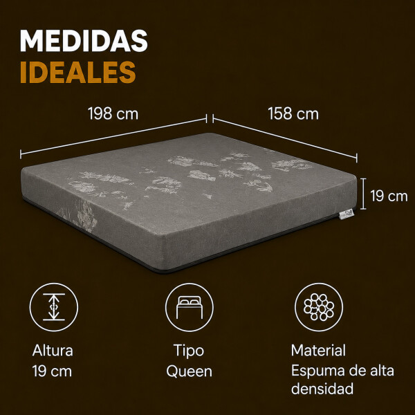 Colchón Kappesberg Queen Espuma Alta Densidad 19 Cm 120 Kg Gris 1