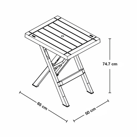 Set Jardín Plegable Plástico Barú Rimax Mesa Rect + 2 Sillas Mocca