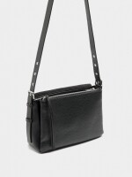 Bolso Bandolera Con Piel negro