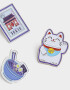 Pin Set De Pines Metálicos "tokyo" - Combinacion Multicolor