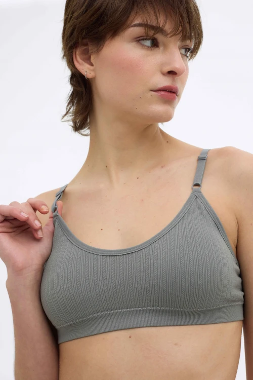 Bralette Flora Gris Oscuro