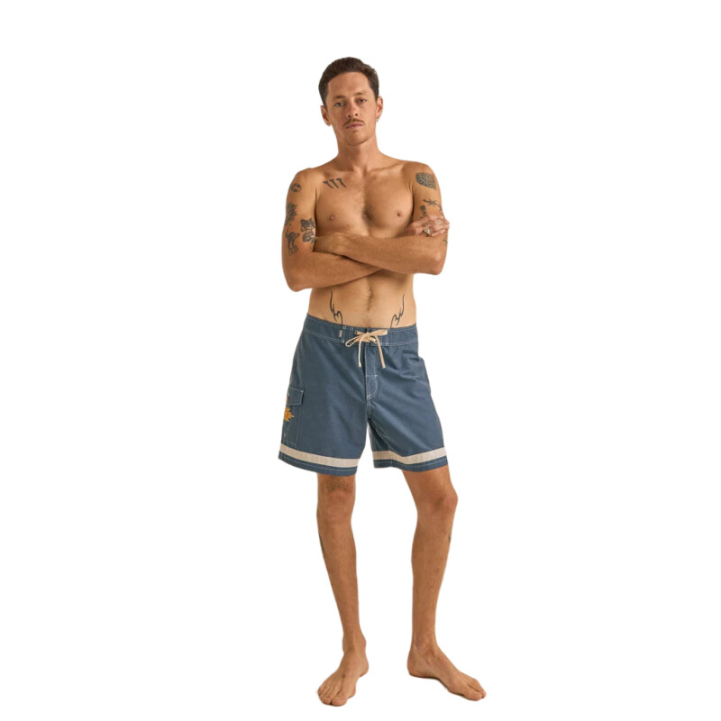 Boardshort Rhythm Signature Stripe - Azul Boardshort Rhythm Signature Stripe - Azul