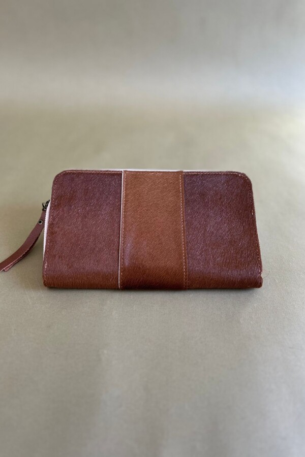 Leather Wallet Cowhide Marrón
