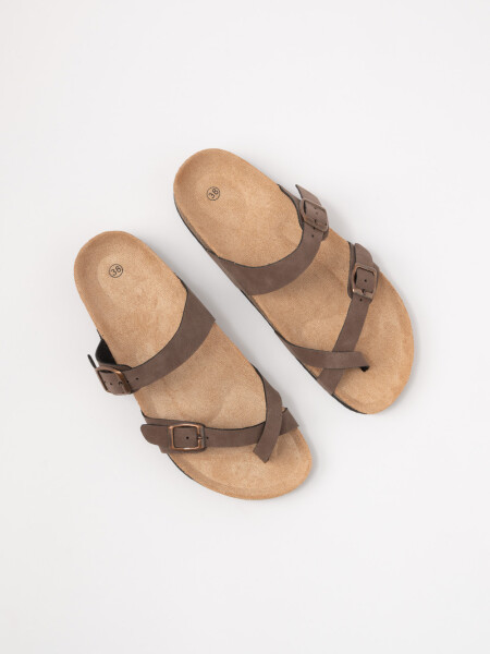 Sandalias Tiras Marrón
