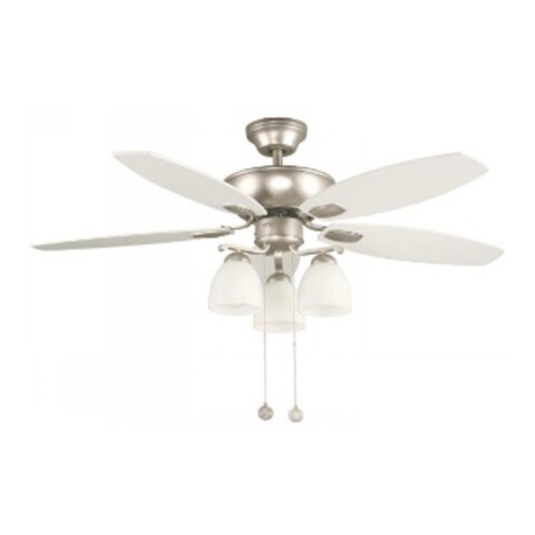 VENTILADOR DE TECHO 3 LUCES NÍQUEL SATINADO E27 60W VENTILADOR DE TECHO 3 LUCES NÍQUEL SATINADO E27 60W