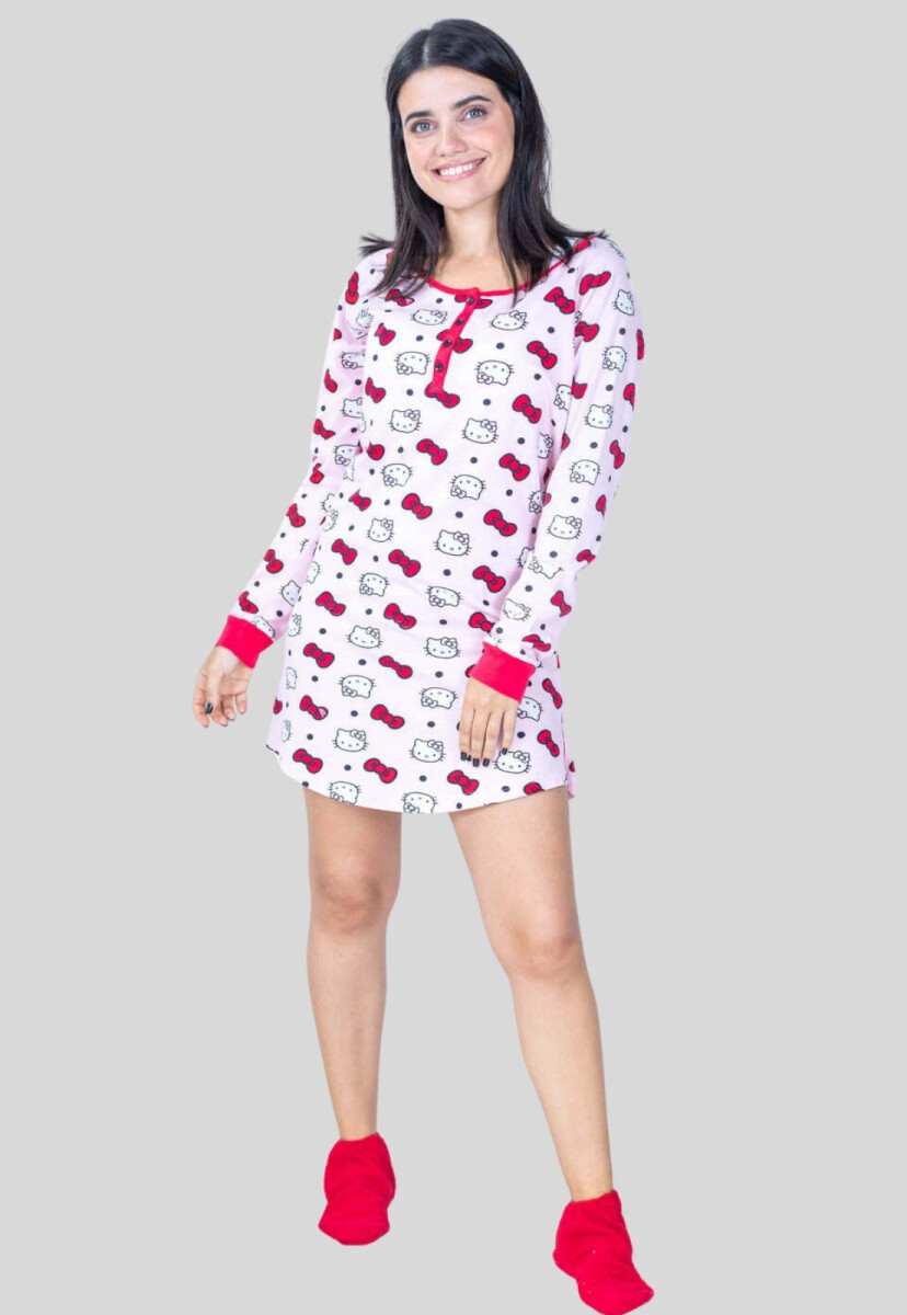 CAMISON HELLO KITTY - ROSADO ESTAMPADO 