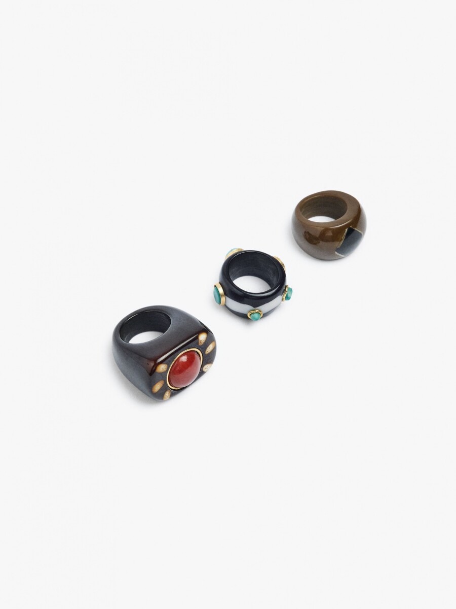 Set De Anillos Multicolor multicolor