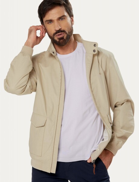 CAMPERA CASUAL DE GABARDINA Beige