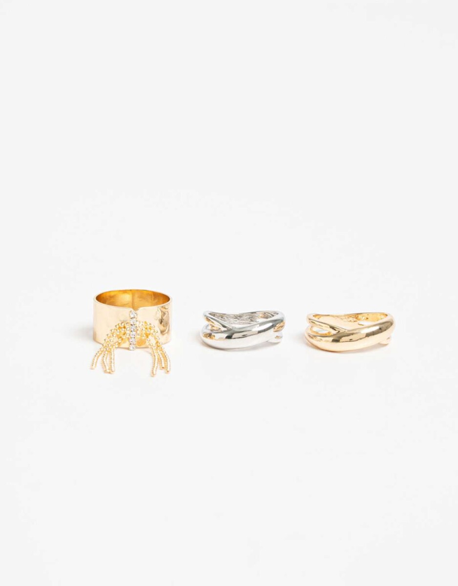 Sets Anillos Tassel - Dorado 