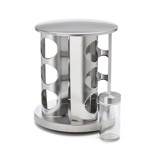 Especiero Giratorio 12 Frascos Vidrio Para Condimentos Cocina Acero Inoxidable Imback Especiero Giratorio 12 Frascos Vidrio Para Condimentos Cocina Acero Inoxidable Imback
