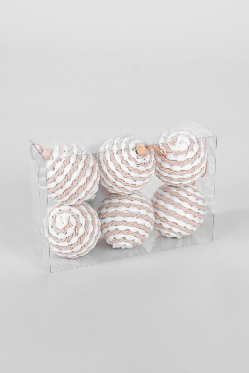 Colgante Esferas Líneas, 6un. - Color Unico 