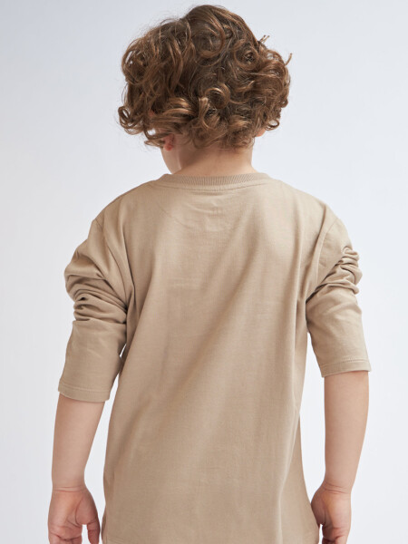 Remera manga larga bolsillo Beige