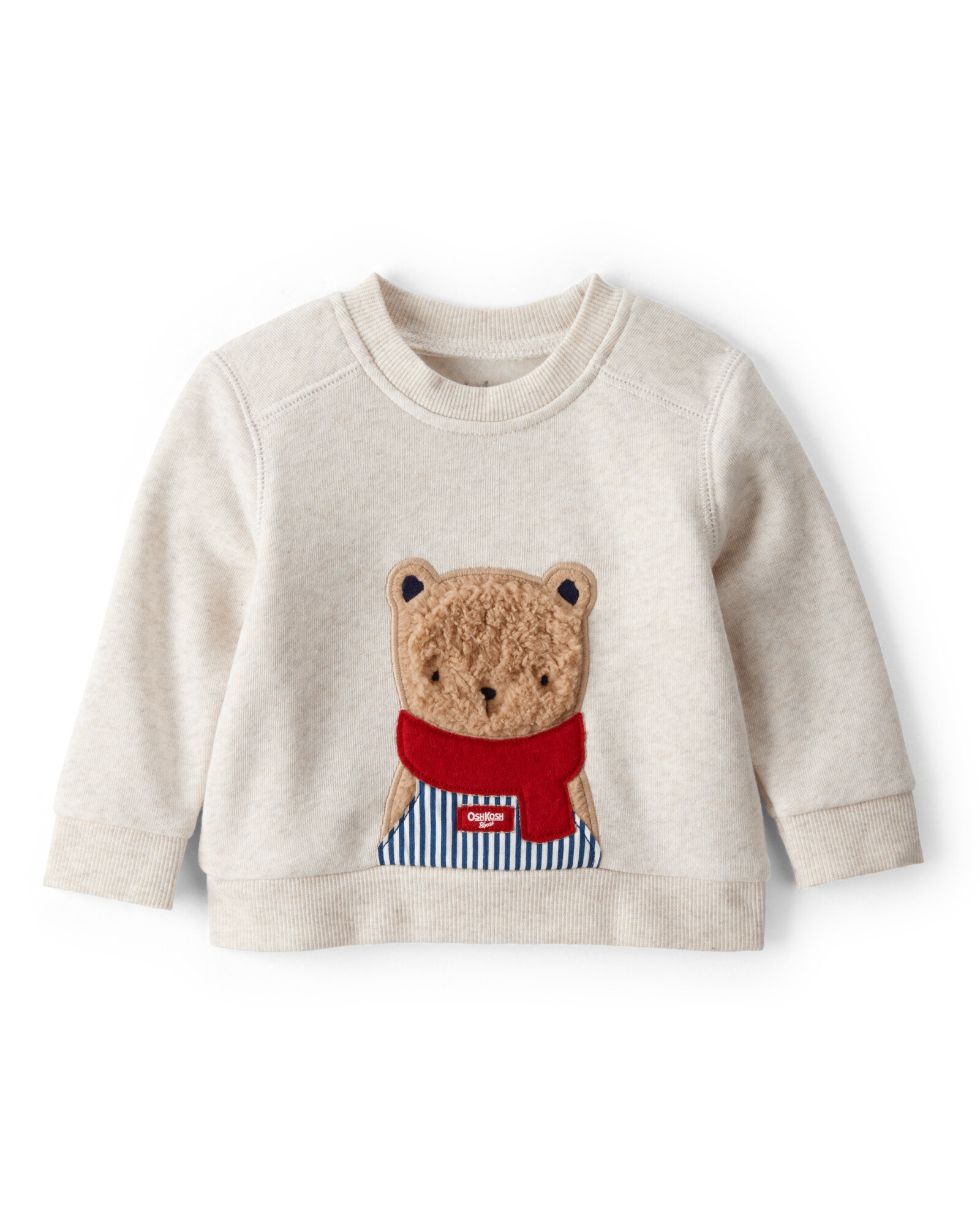 Buzo de algodón con felpa, beige, estampa oso Sin color