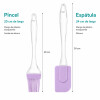 Pincel y Espátula en Silicona Lila