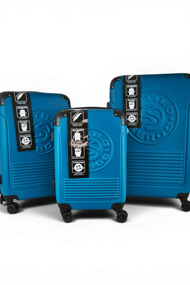 Set de 3 valijas ABS (fibra) de 20", 24" y 28" Azul