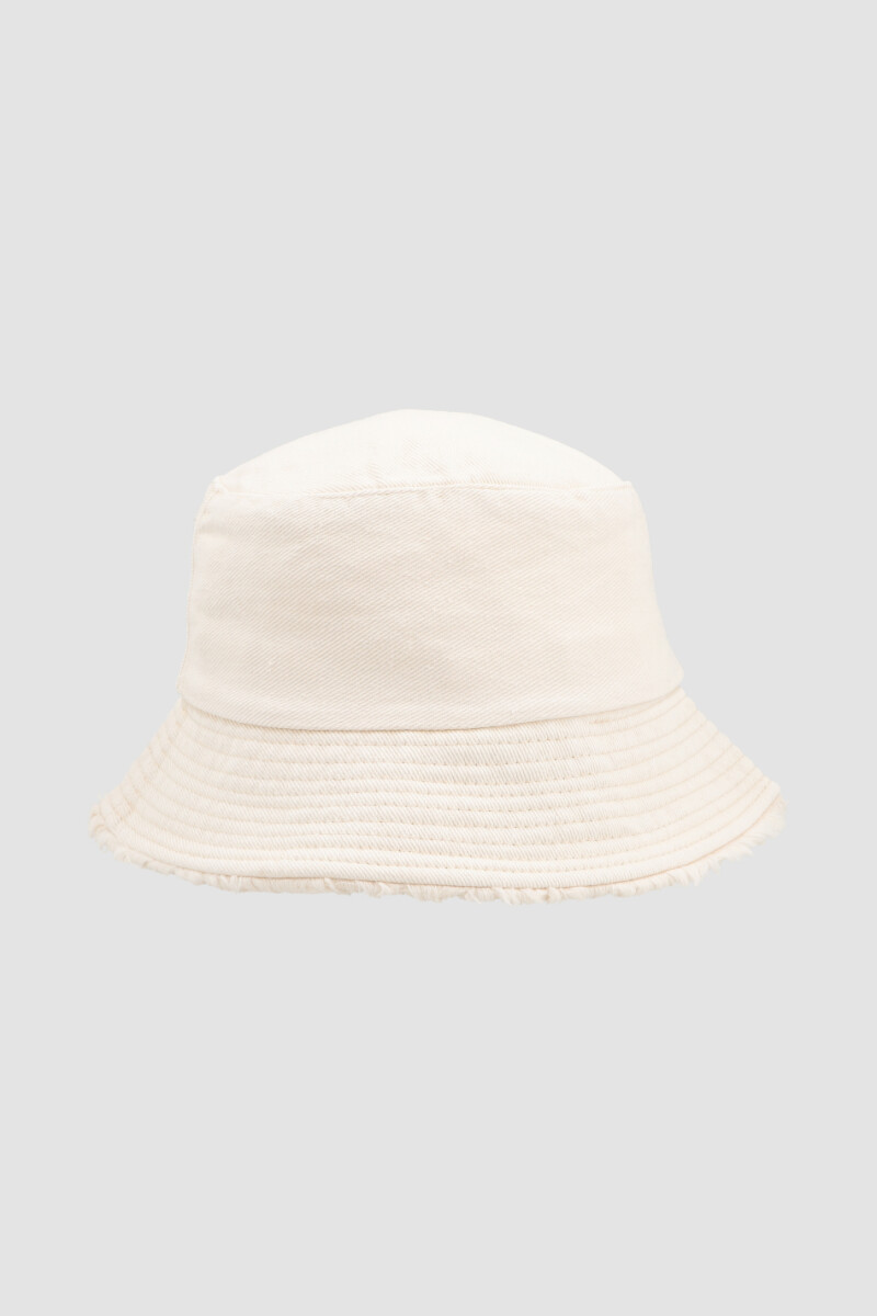 Gorro pescador denim flecos - Beige