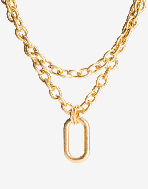 Collares Cortos Metal Collar Corto Layer Cadena - Dorado Oro Amarillo