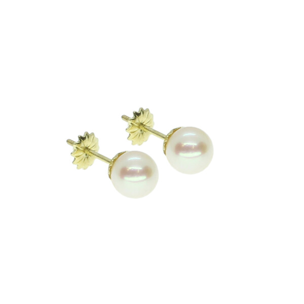 Caravanas en oro 18k con perlas de cultivo de 7mm Caravanas en oro 18k con perlas de cultivo de 7mm